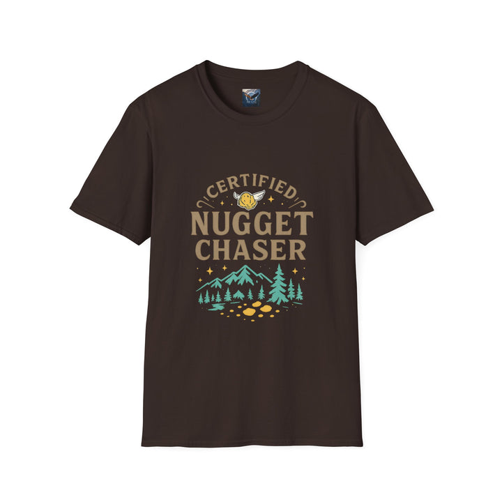 Brown t-shirt with 'Certified Nugget Chaser' text 
