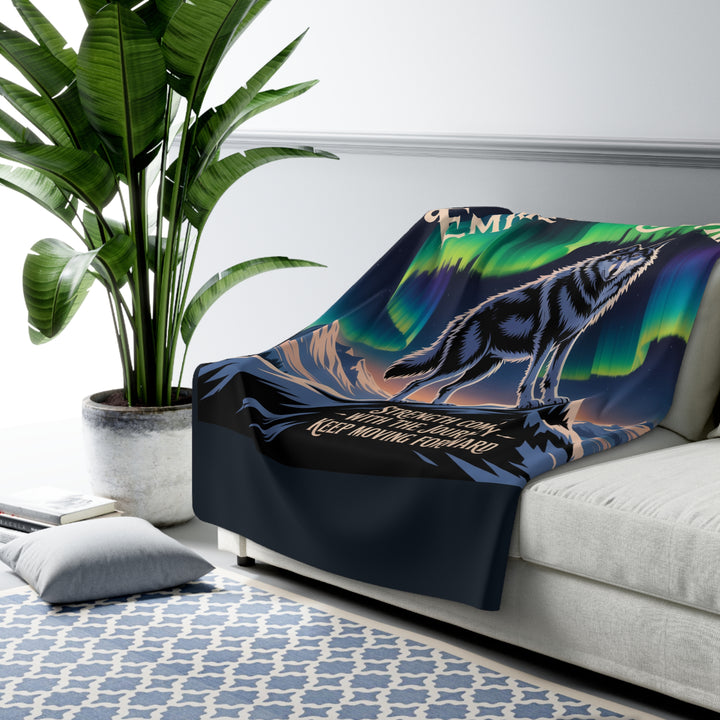 Embrace the Journey Wolf Sherpa Fleece Blanket