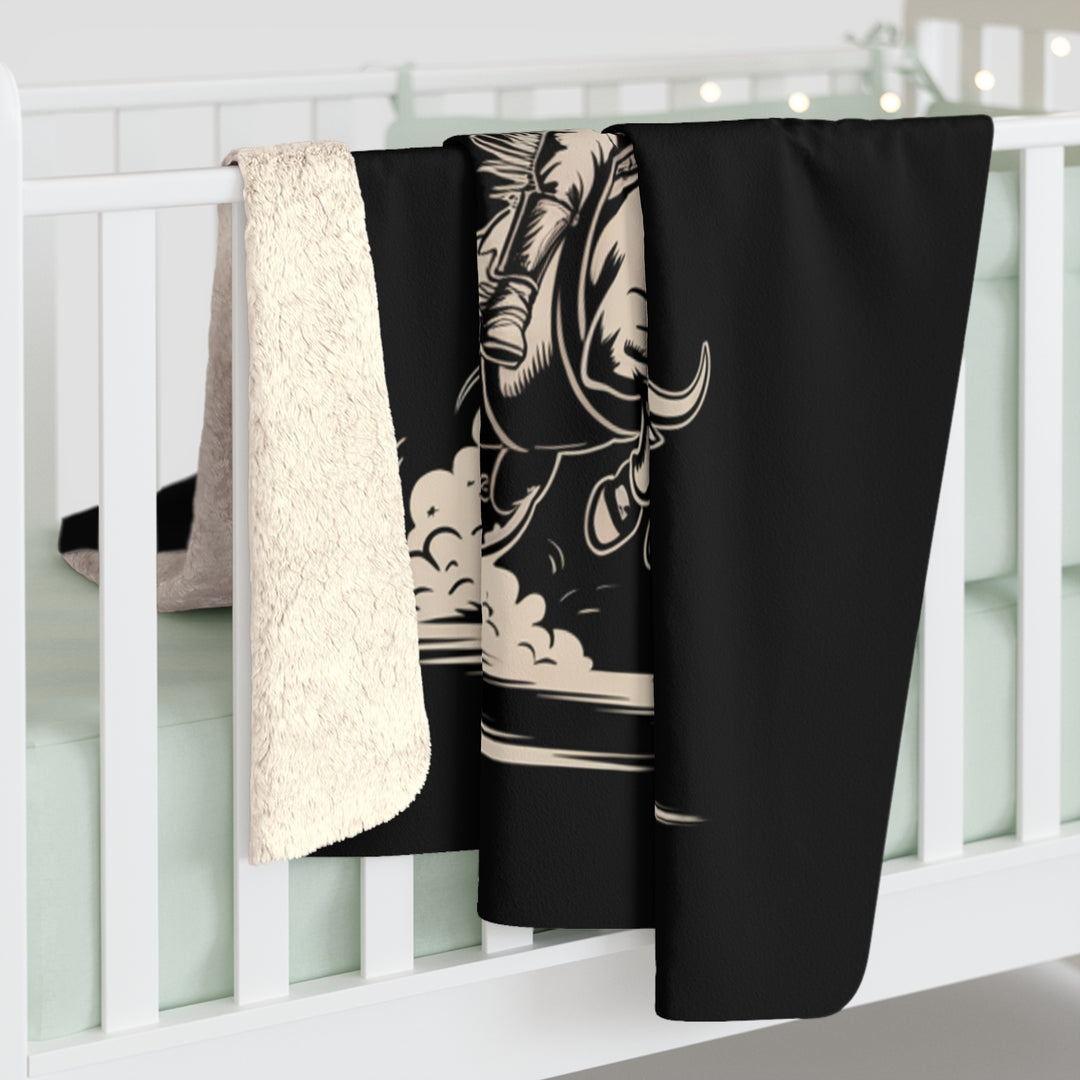 Chaos in Boots Raging Bull Sherpa Fleece Blanket