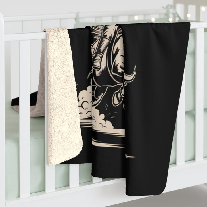 Chaos in Boots Raging Bull Sherpa Fleece Blanket