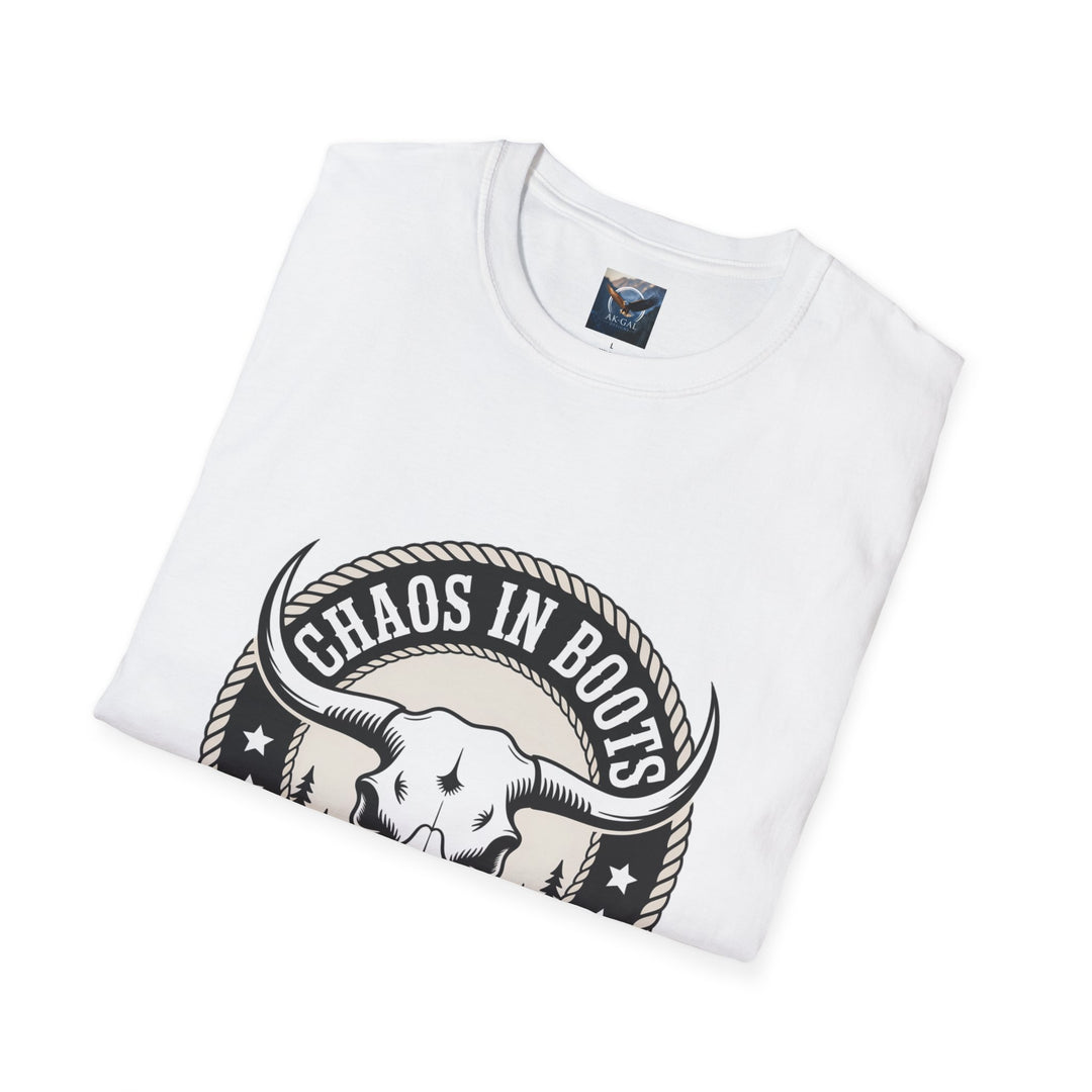 Chaos in Boots - Alaska Rodeo Badge T-Shirt