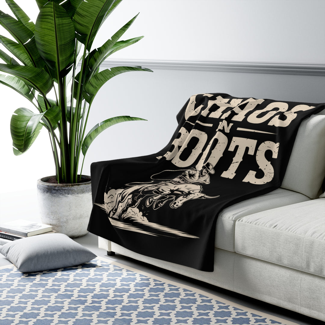 Chaos in Boots Raging Bull Sherpa Fleece Blanket