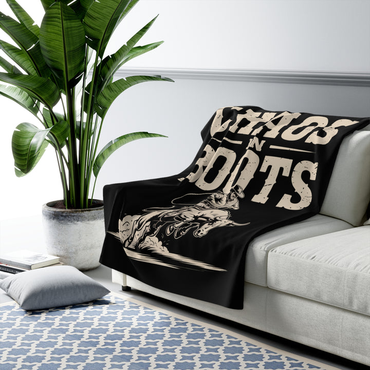 Chaos in Boots Raging Bull Sherpa Fleece Blanket
