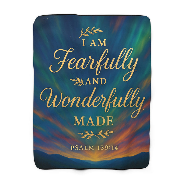 I am Fearfully and Wonderfully Made Sherpa Fleece Blanket