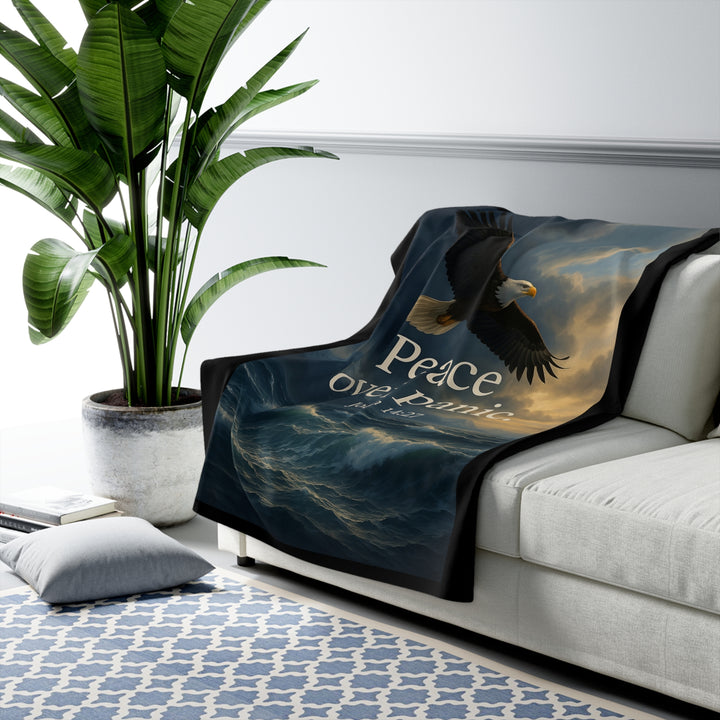 Sherpa Fleece Blanket - Peace Over Panic Design