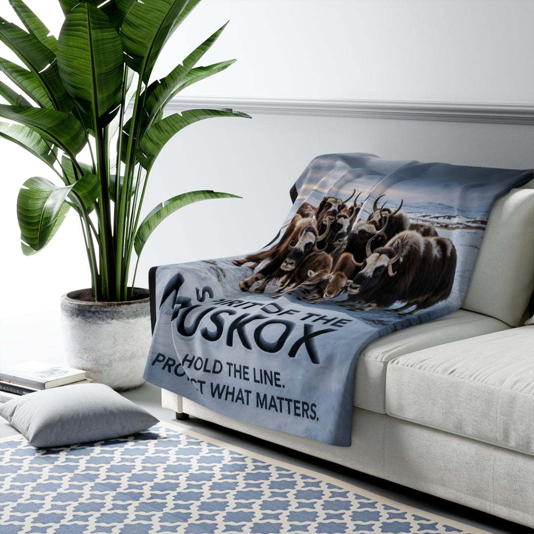 Spirit of the Muskox Sherpa Fleece Blanket