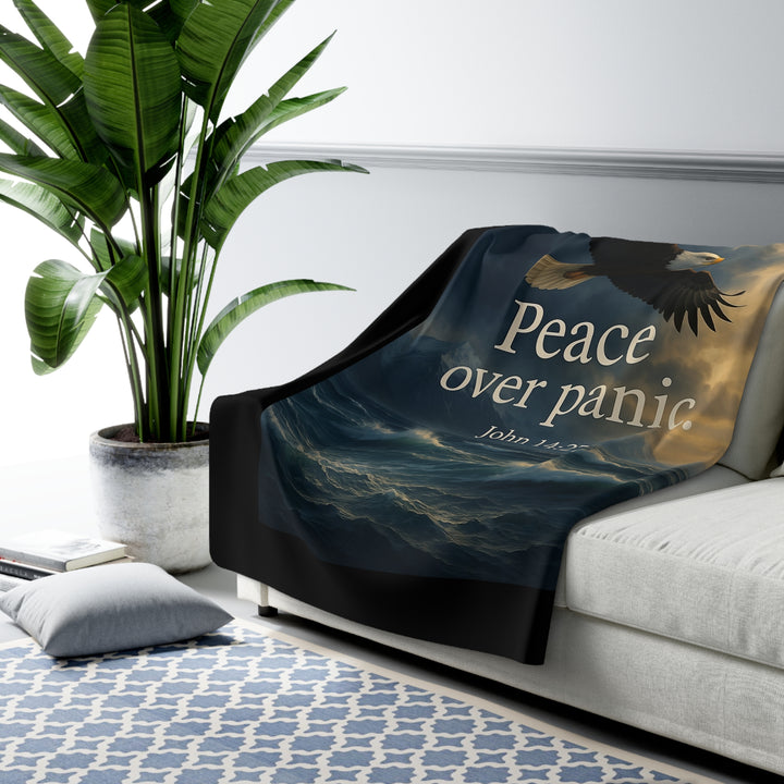 Sherpa Fleece Blanket - Peace Over Panic Design