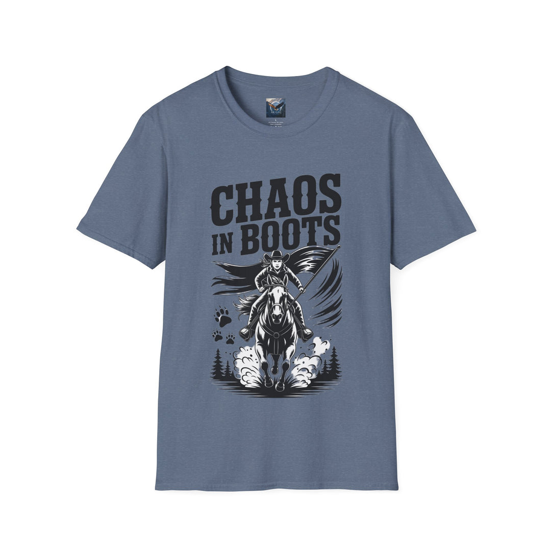 Chaos in Boots – Frontier Freedom Rider T-Shirt