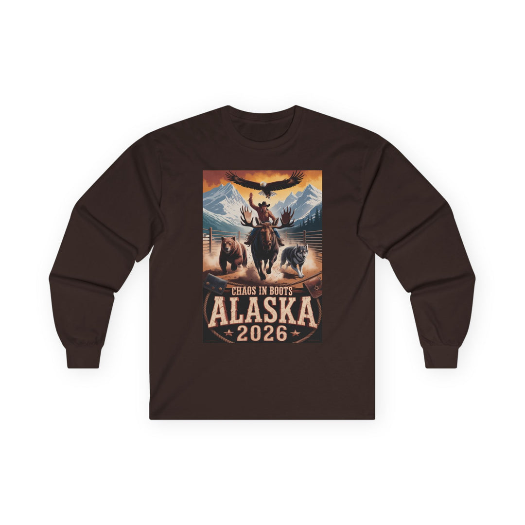 Chaos in Boots Alaska Rodeo 2026 Long Sleeve Tee