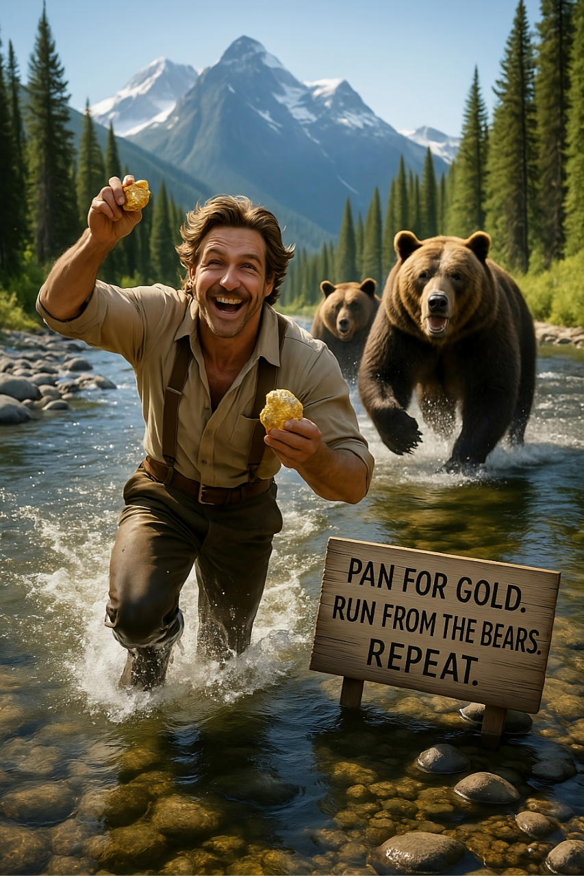 Pan for Gold. Run From Bears. Repeat T-Shirt