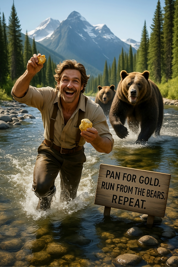 Pan for Gold. Run From Bears. Repeat T-Shirt